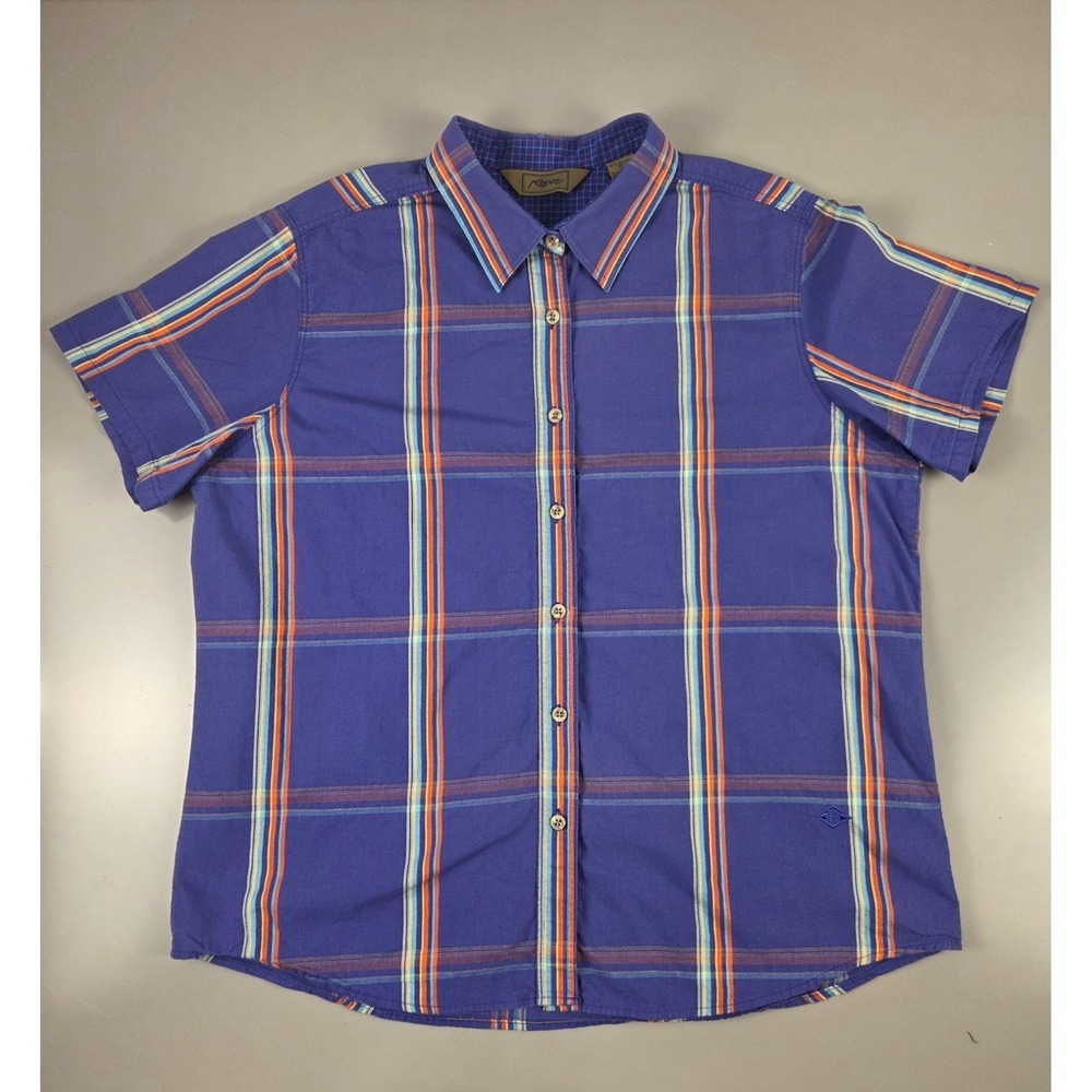 Roper Button Down Shirt Mens XL Purple Plaid 100% Cotton